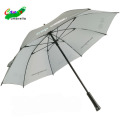 Fashion gray color wood straight premium promotional solid stick umbrella